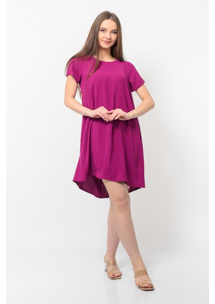 Kadın Aerobin Kumaş Yazlık Elbise Mürdüm Rengi modelleri