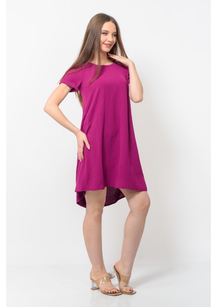 Kadın Aerobin Kumaş Yazlık Elbise Mürdüm Rengi fırsatları