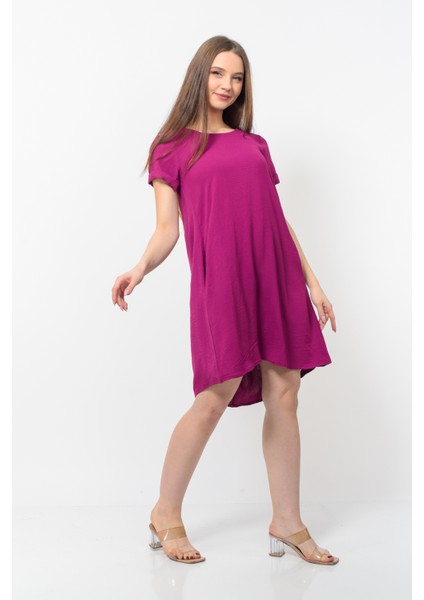 Kadın Aerobin Kumaş Yazlık Elbise Mürdüm Rengi indirimleri