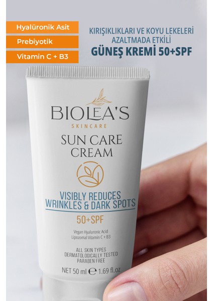 Kırışıkları Azaltan, Koyu Önleyici Güneş Kremi 50 Spf Lipozomal C+ Hyalüronik Asit+B3 50 ml