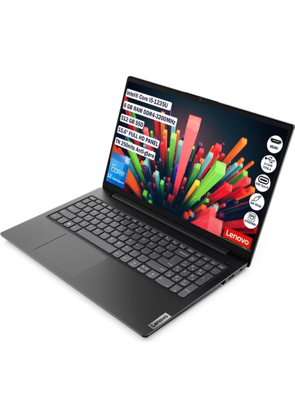 V15 G3 Intel Core™ I5-1235U 8 GB 512 GB SSD Freedos 15,6" Fhd Taşınabilir Bilgisayar 82TT00A5TX