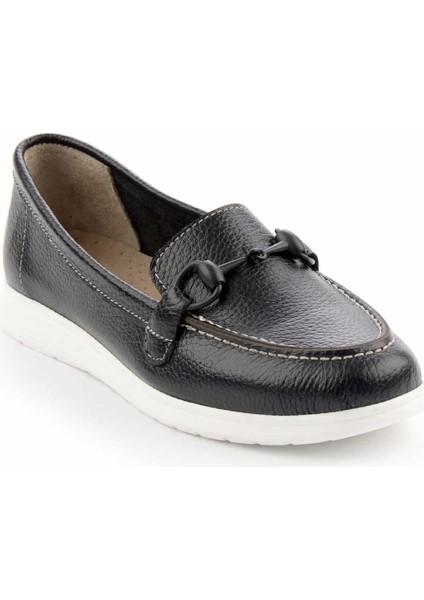 Siyah Hakiki Deri Kadın Loafer Ayakkabı K01269354603 modelleri