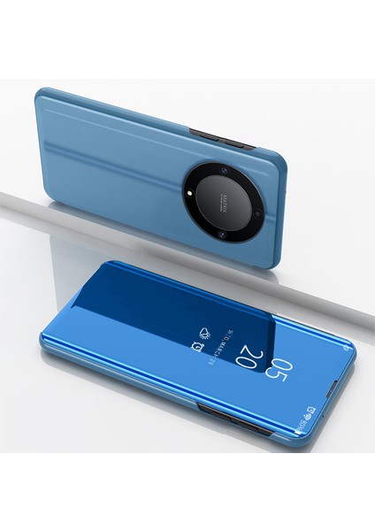 Deri Kılıf Şeref X9A 5g / Magic5 Lite 5g Görünüm Pencere Stand Aynası Elektraptaşlama Telefon Kapağı (Yurt Dışından)