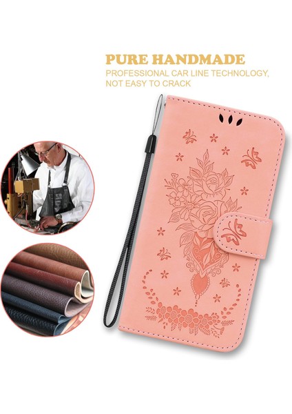Onur Için X40 5g / X9A 5g / Magic5 Lite 5g Deri Cüzdan Kılıfı Gül Kelebek Basılı Katlanabilir Stand Telefon Kapağı (Yurt Dışından)