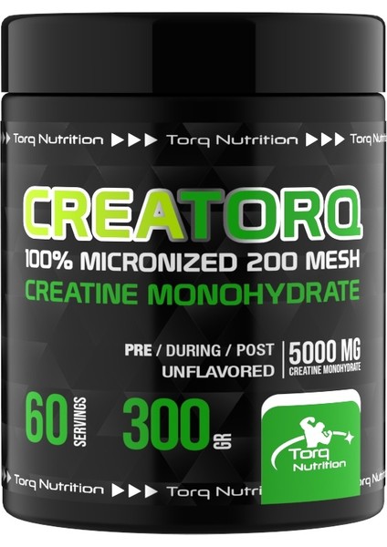 Torq Nutrition Creatorq %100 Micronized Creatine Monohydrate 300 Gr 60 Servis