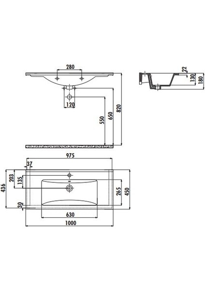 Creavit SU100 Su Dolap Uyumlu Etajerli Lavabo 45X100 cm Beyaz fiyatları