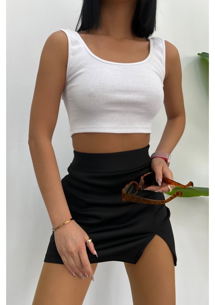 Kadın Askılı Crop Top Bluz