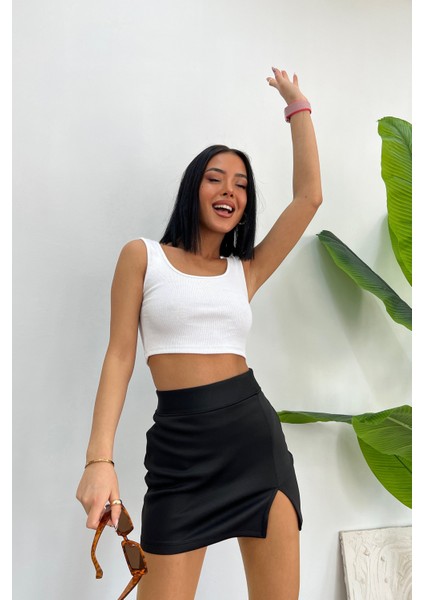 Kadın Askılı Crop Top Bluz