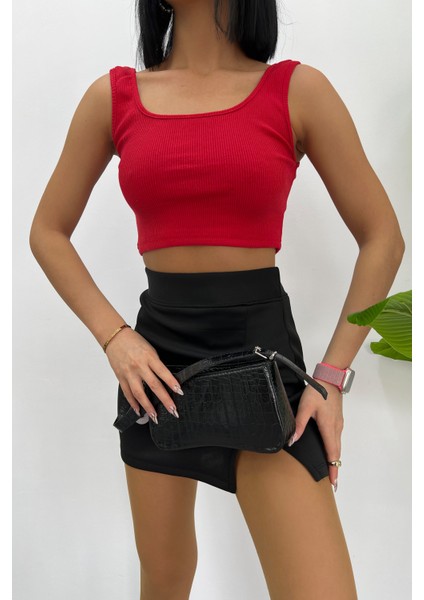 Kadın Askılı Crop Top Bluz