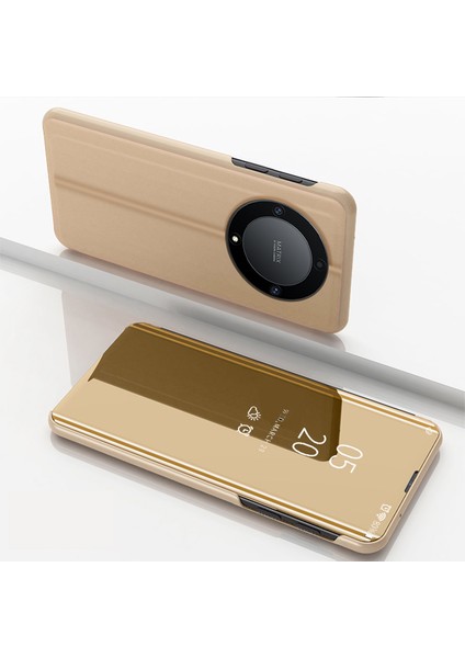 Deri Kılıf Şeref X9A 5g / Magic5 Lite 5g Görünüm Pencere Stand Aynası Elektraptaşlama Telefon Kapağı (Yurt Dışından)