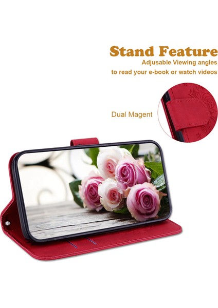 Onur Için X40 5g / X9A 5g / Magic5 Lite 5g Deri Cüzdan Kılıfı Gül Kelebek Basılı Katlanabilir Stand Telefon Kapağı (Yurt Dışından)