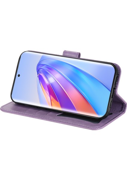 Onur Için X40 5g / X9A 5g / Magic5 Lite 5g Flip Stand Cover Çiçek Deri Deri Cüzdan Kılıfı (Yurt Dışından)