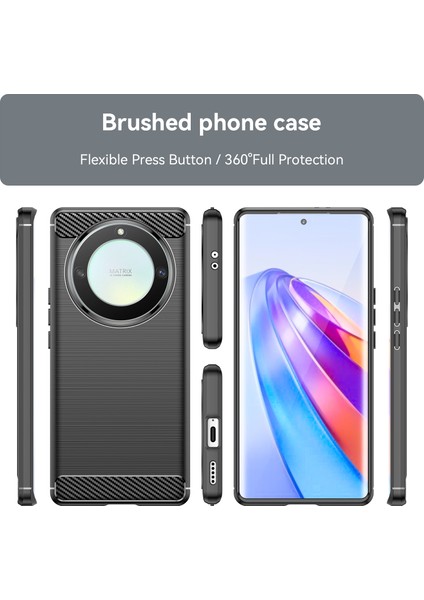 Onur Için X9A 5g / X40 5g / Magic5 Lite 5g Karbon Fiber Doku Telefon Tpu Kasa Fırçalanmış Telefon Kapağı (Yurt Dışından)