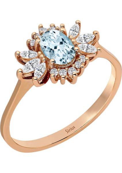 Markiz Kesim Pırlanta ve Oval Akuamarin Taşlı Yüzük fiyatları