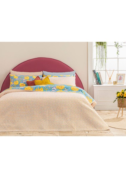 Tulip Paradise Çift Kişilik Çok Amaçlı Örtü 200 x 220 cm Mavi fiyatları