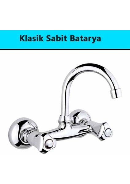 Klasik Sabit Banyo Mutfak Lavabo Batarya (Varyamall)