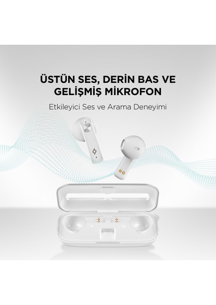 Airbeat Ultraslim Gerçek Kablosuz Tws Bluetooth Kulaklık Beyaz