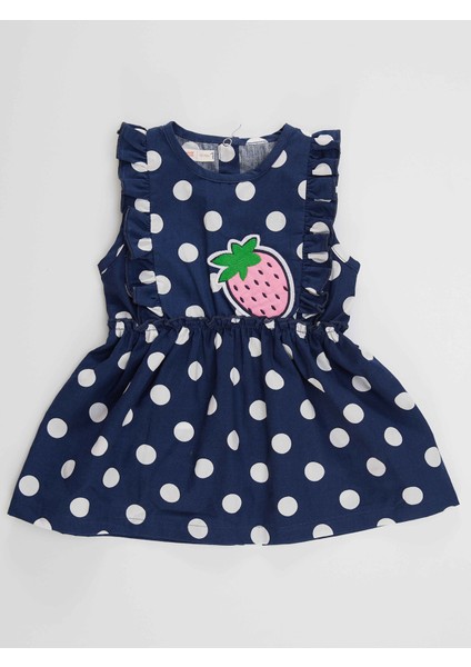Puanlı Çilek Kız Bebek Poplin Elbise modelleri