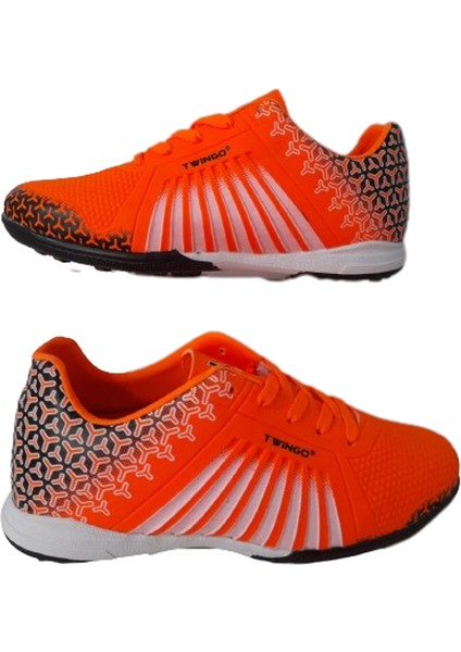 Erkek Turuncu Bağcıklı Halı Saha Ayakkabısı