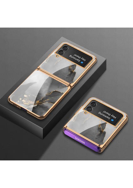 For Samsung Galaxy Z Flip 3 Mermer Model Cep Telefonu Kılıfları (Yurt Dışından)