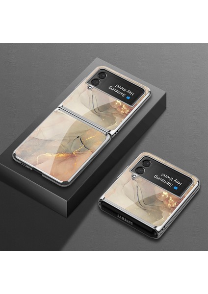 For Samsung Galaxy Z Flip 3 Mermer Model Cep Telefonu Kılıfları (Yurt Dışından)