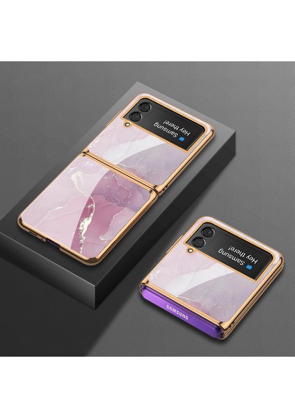For Samsung Galaxy Z Flip 3 Mermer Model Cep Telefonu Kılıfları (Yurt Dışından)