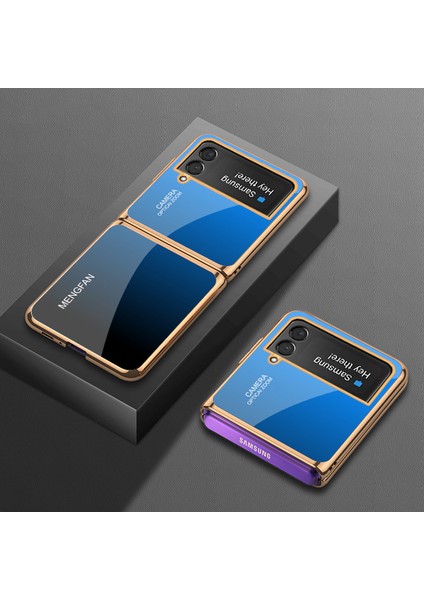 For Samsung Galaxy Z Flip 4 Koyu Renk Eğim Cep Telefonu Kılıfları (Yurt Dışından)