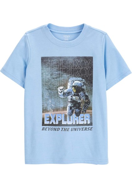 Erkek Çocuk Kısa Kollu Tshirt Mavi