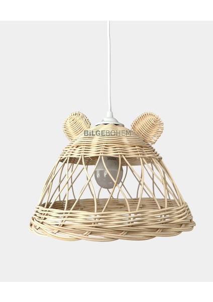 Rattan Bambu Hasır Çapraz Ayıcık Çocuk Odası Rattan Avize