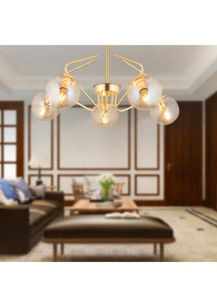Mildred 5'li Gold Modern Sarkıt Genç Odası Mutfak Yatak Odası Salon Sarkıt Avize