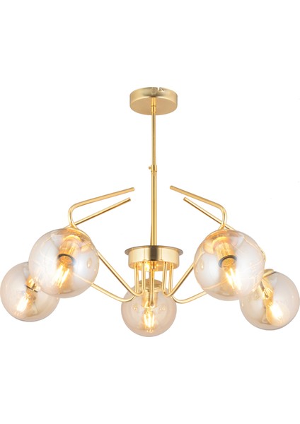 Mildred 5'li Gold Modern Sarkıt Genç Odası Mutfak Yatak Odası Salon Sarkıt Avize