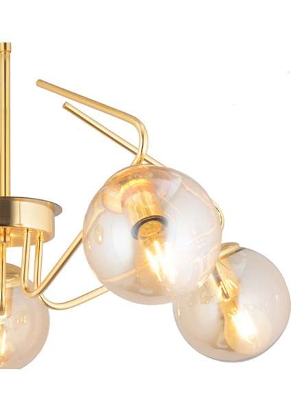 Mildred 5'li Gold Modern Sarkıt Genç Odası Mutfak Yatak Odası Salon Sarkıt Avize
