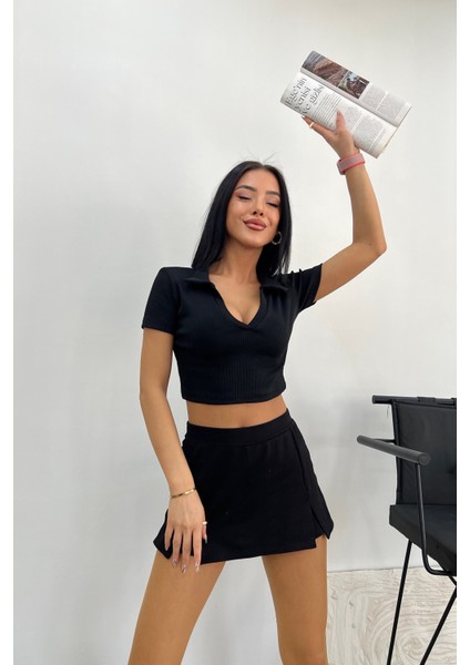 Kadın Polo Yaka Crop Bluz fırsatları
