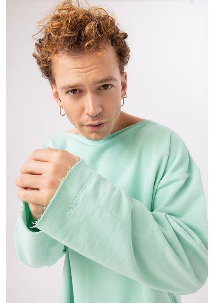 Erkek Calm Oversize Mint Sweatshirt