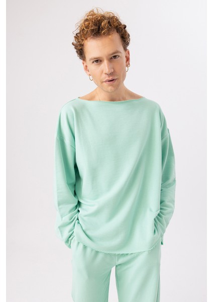 Erkek Calm Oversize Mint Sweatshirt