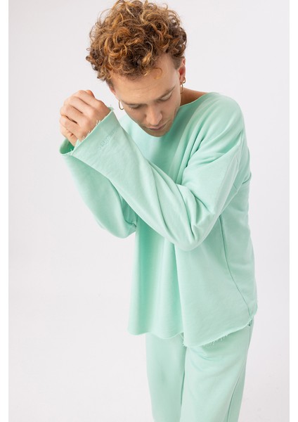 Erkek Calm Oversize Mint Sweatshirt