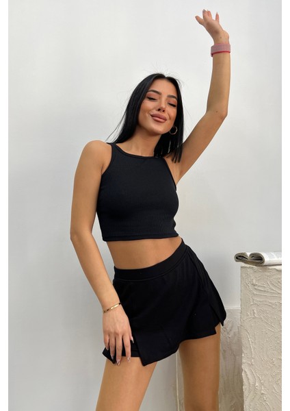 Kadın Halter Yaka Crop Bluz modelleri