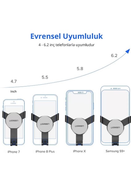 Araç İçi Telefon Tutucu Air Vent, Siyah - 40907