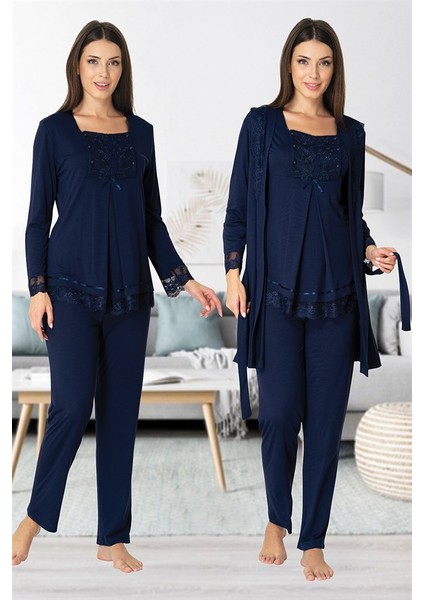 3044 Dantel Sabahlıklı Lohusa Pijama