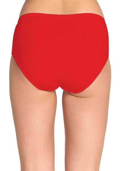 6 Adet Tutku Kadın Yüksek Bel Bato Ince Lastik Külot Kırmızı fırsatları