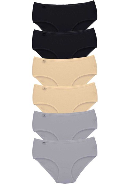 6 Adet Tutku Kadın Yüksek Bel Bato Ince Lastik Külot S14