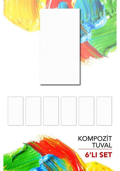 9X17 cm Pres Kompozit Tuval 6'lı Set