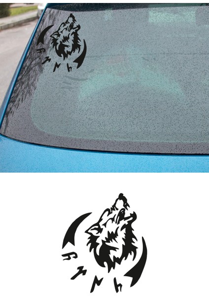 Göktürk Türk Kurt Sticker Oto Sticker Araba Cam Sticker 15X13CM