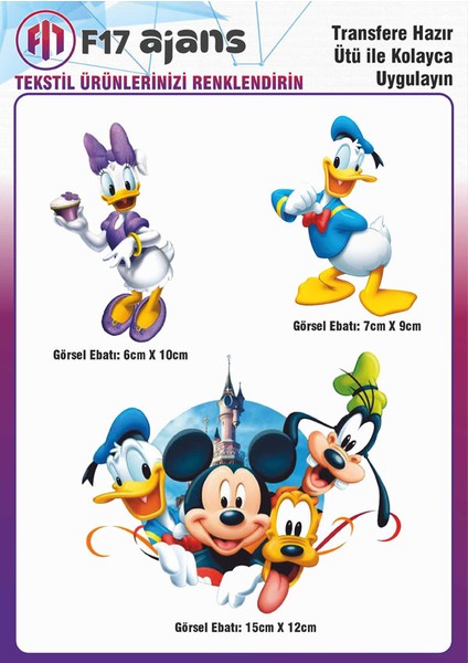 Ütü Ile Yapışan Tekstil Baskı Görseli Mickey Mouse