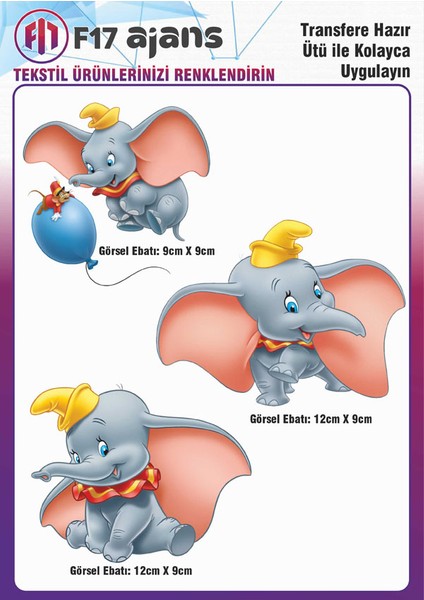 Ütü Ile Yapışan Tekstil Baskı Görseli Dumbo