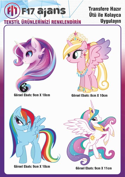 Ütü Ile Yapışan Tekstil Baskı Görseli My Little Pony Unicorn