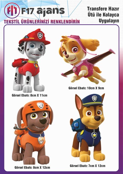 Ütü Ile Yapışan Tekstil Baskı Görseli Paw Patrol