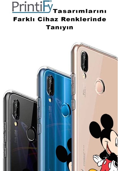 Apple iPhone 6s Plus Uyumlu Kapak Mickey Mouse Tasarımlı Şeffaf Silikon Kılıf