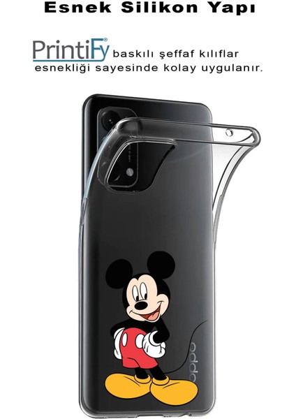 Apple iPhone 13 Uyumlu Kapak Mickey Mouse Tasarımlı Şeffaf Silikon Kılıf