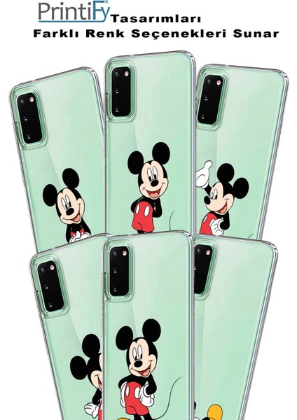 Apple iPhone 13 Uyumlu Kapak Mickey Mouse Tasarımlı Şeffaf Silikon Kılıf